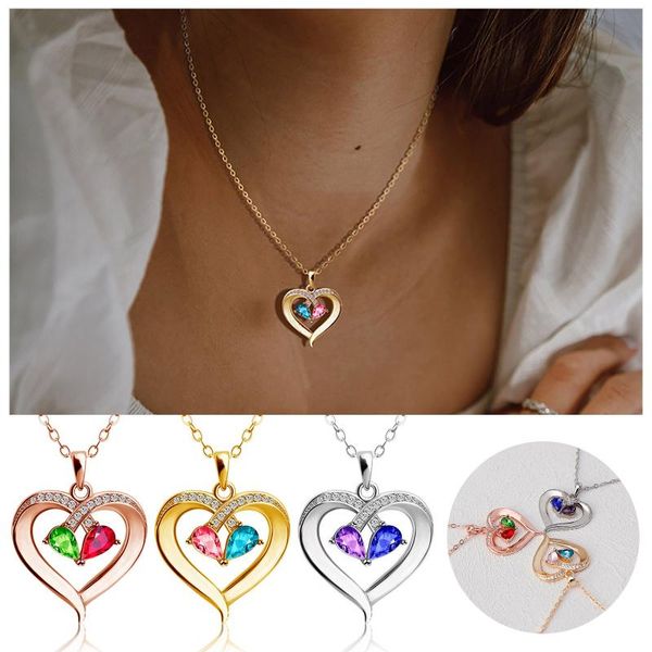 chains exquisite fashion couple heart pendant necklace for women lady elegant jewelry accessories banquet wedding anniversary gift, Silver
chains exquisite fashion couple heart pendant necklace for women lady elegant jewelry accessories banquet wedding anniversary gift, Silver