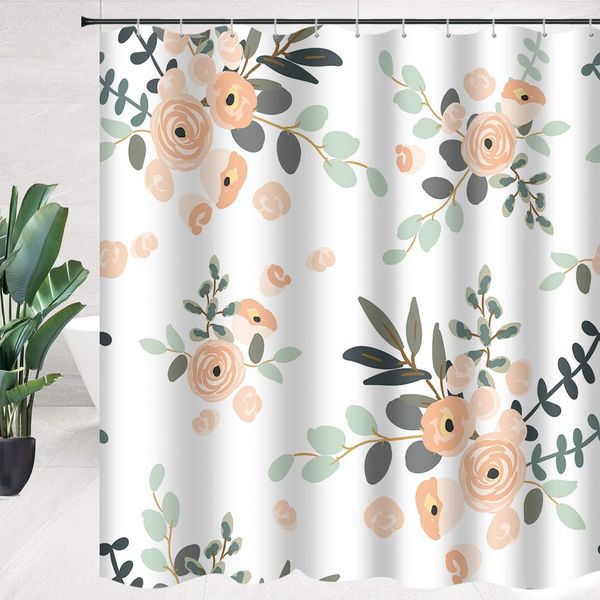 pink floral shower curtain green leaf bathroom curtain fabric bathroom accessories polyester with hooks
pink floral shower curtain green leaf bathroom curtain fabric bathroom accessories polyester with hooks