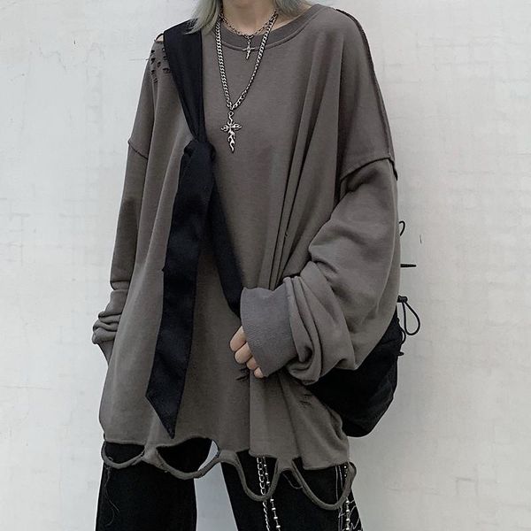 women's hoodies & sweatshirts autumn korea harajuku street hip hop hole long sleeve vintage women ins fashion turtleneck o-lead casual, Black
women's hoodies & sweatshirts autumn korea harajuku street hip hop hole long sleeve vintage women ins fashion turtleneck o-lead casual, Black