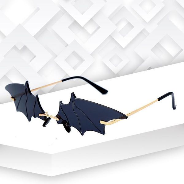 sunglasses bat praty women men vintage cat eye rimless brand designer trending female shades googles, White;black
sunglasses bat praty women men vintage cat eye rimless brand designer trending female shades googles, White;black