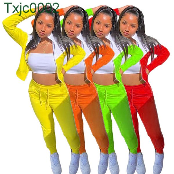 women tracksuits two piece set designer color stitching splicing sports suits zipper jacket pants ladies sportwear 4 colours, Gray
women tracksuits two piece set designer color stitching splicing sports suits zipper jacket pants ladies sportwear 4 colours, Gray