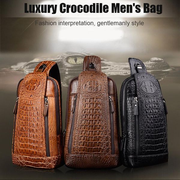 men leather crocodiles pattern chest bag sling crossbody bags adjustable strap earphone hole bmf88 waist
men leather crocodiles pattern chest bag sling crossbody bags adjustable strap earphone hole bmf88 waist