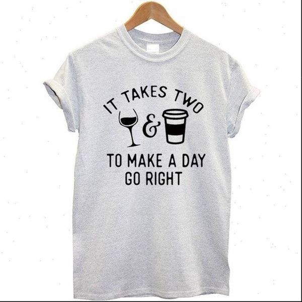 it takes two to make women t shirts a day go right cotton casual funny shirt lady yong girl top, White
it takes two to make women t shirts a day go right cotton casual funny shirt lady yong girl top, White