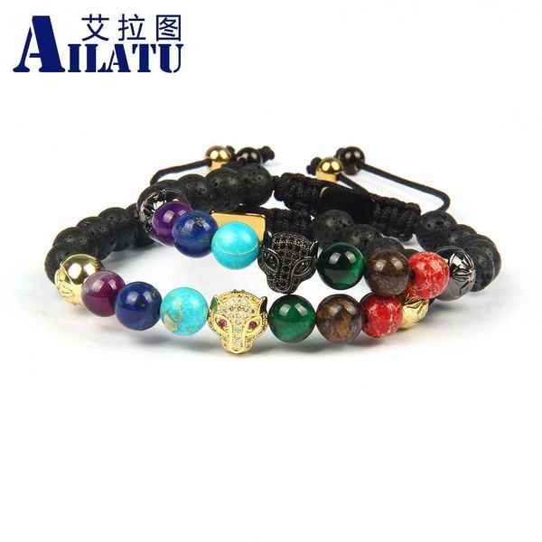ailatu couples leopard bracelets with 8mm natural chakras stone beads panther jewelry service, Golden;silver
ailatu couples leopard bracelets with 8mm natural chakras stone beads panther jewelry service, Golden;silver