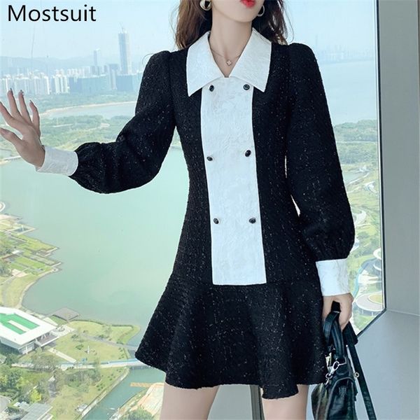 spring black elegant party dress women color-blocked double-breasted full sleeve mini dresses vintage fashion ladies vestid 210518, Black;gray
spring black elegant party dress women color-blocked double-breasted full sleeve mini dresses vintage fashion ladies vestid 210518, Black;gray