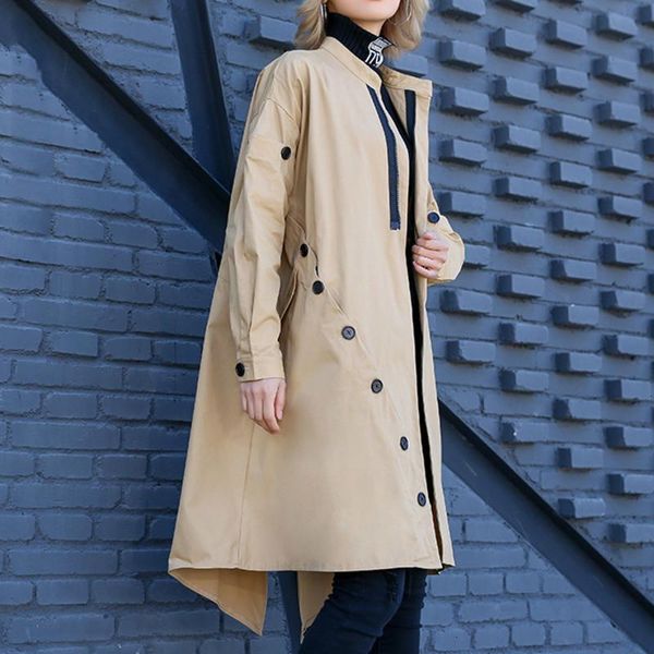 women's trench coats autumn winter round collar long sleeve windbreakers loose big size casual style women coat x771, Tan;black
women's trench coats autumn winter round collar long sleeve windbreakers loose big size casual style women coat x771, Tan;black