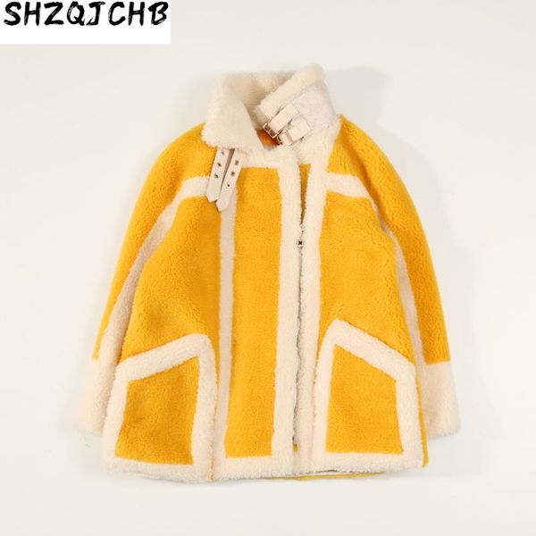 women's fur & faux jchb 2021 real coat female fashion leopard autumn winter jacket women sheep shearing wool ropa invierno mujer bw19, Black
women's fur & faux jchb 2021 real coat female fashion leopard autumn winter jacket women sheep shearing wool ropa invierno mujer bw19, Black