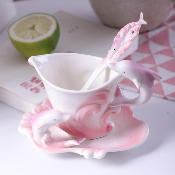 mugs 160ml european enamel creative dolphin ceramic cup with saucer spoon set drinkware coffee milk afternoon tea accessories
mugs 160ml european enamel creative dolphin ceramic cup with saucer spoon set drinkware coffee milk afternoon tea accessories