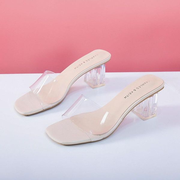 slippers female crystal clear transparent middle heels summer women shoes fashion cool slides, Black
slippers female crystal clear transparent middle heels summer women shoes fashion cool slides, Black