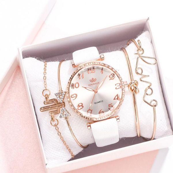 wristwatches montre dame 2021leather strap quartz watch fashion women's bracelet five-piece set personality ladies, Slivery;brown
wristwatches montre dame 2021leather strap quartz watch fashion women's bracelet five-piece set personality ladies, Slivery;brown