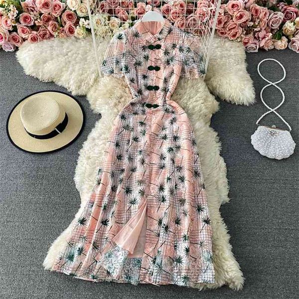 summer style printed lace temperament self-cultivation vestidos women's improved cheongsam midi dress with front slit gk167 210507, Black;gray
summer style printed lace temperament self-cultivation vestidos women's improved cheongsam midi dress with front slit gk167 210507, Black;gray
