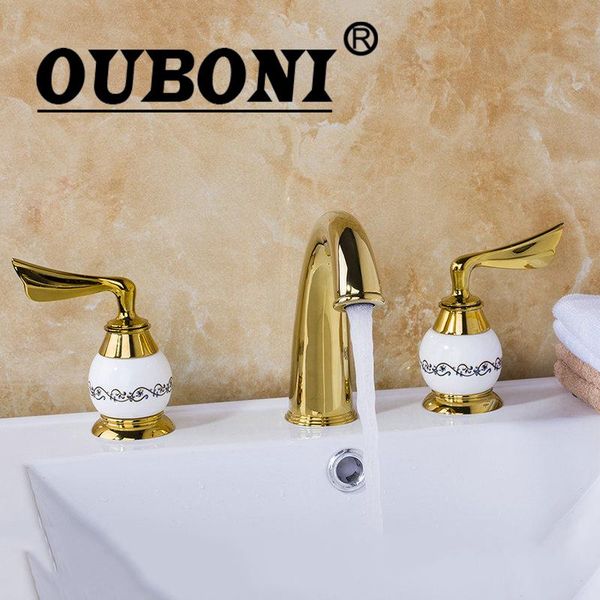 bathroom sink faucets ouboni european split basin mixer luxury 3pcs set bathtub golden plated faucet tap ceramic body leaves handles
bathroom sink faucets ouboni european split basin mixer luxury 3pcs set bathtub golden plated faucet tap ceramic body leaves handles