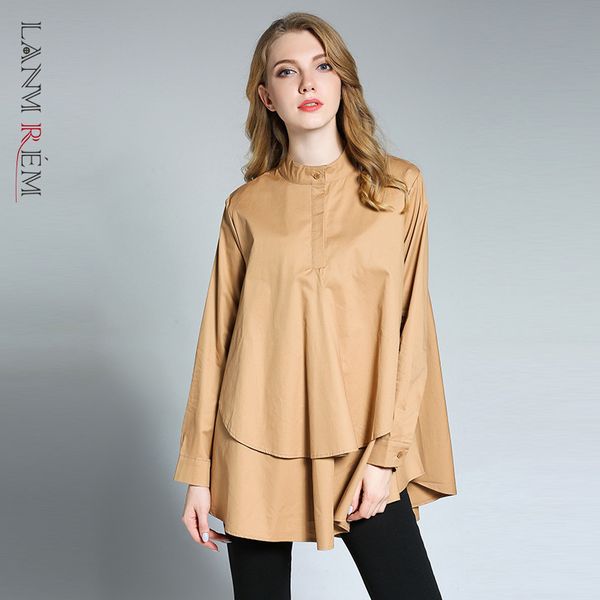 women white double layer big size blouse stand collar long sleeve loose fit shirt fashion spring autumn 2e1049 210507
women white double layer big size blouse stand collar long sleeve loose fit shirt fashion spring autumn 2e1049 210507