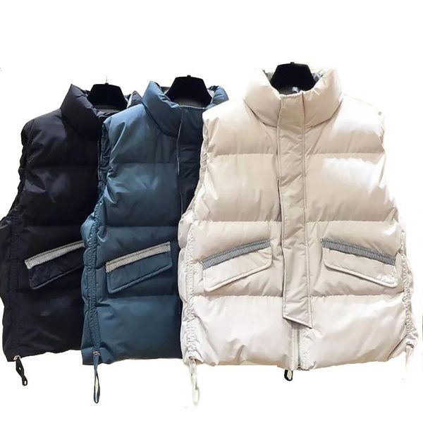 women's vests down cotton vest autumn winter striped plaid seeveless waistcoat zipper big pocket warm women, Black;white
women's vests down cotton vest autumn winter striped plaid seeveless waistcoat zipper big pocket warm women, Black;white