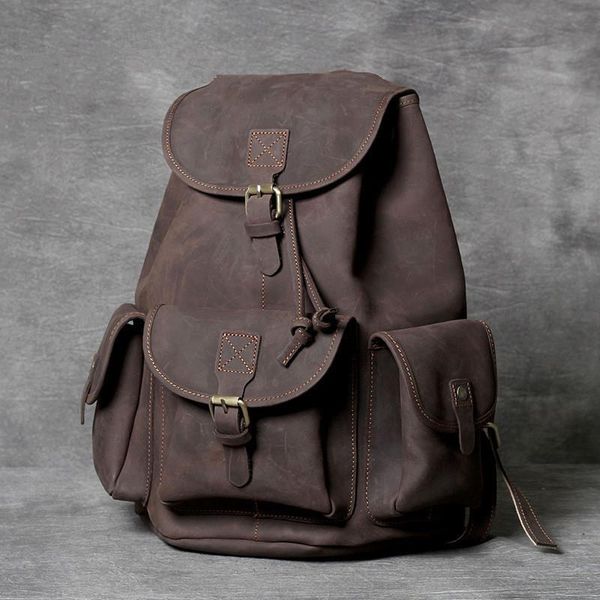 backpack men's genuine leather bags large-capacity first layer cowhide handmade travel bag
backpack men's genuine leather bags large-capacity first layer cowhide handmade travel bag
