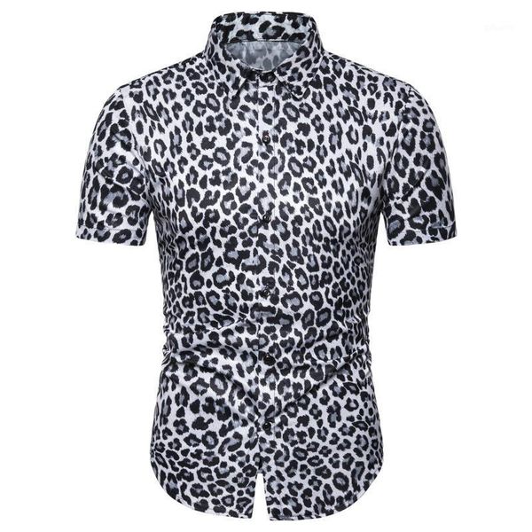 euro summer men's fashion printed short sleeve shirt personalized leopard print c607 casual shirts, White;black
euro summer men's fashion printed short sleeve shirt personalized leopard print c607 casual shirts, White;black
