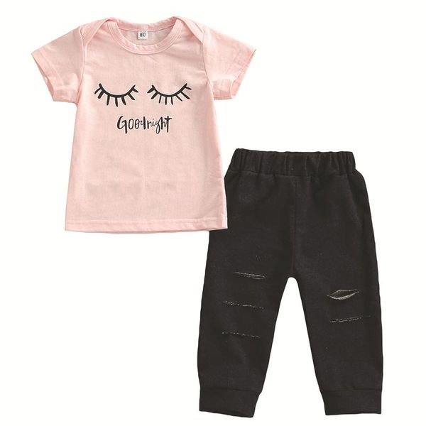 clothing sets summer toddler baby girls clothes set letter print short sleeve o-neck t-shirt solid color ripped long jeans children's, White
clothing sets summer toddler baby girls clothes set letter print short sleeve o-neck t-shirt solid color ripped long jeans children's, White