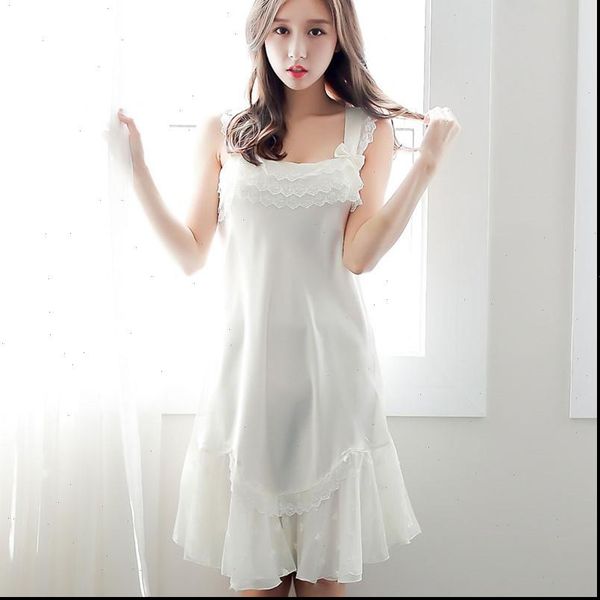 korean style silk nightdress womens sleepwears cool princess cute lace summer solid color white sleeveless sleeping dress for, Black;red
korean style silk nightdress womens sleepwears cool princess cute lace summer solid color white sleeveless sleeping dress for, Black;red