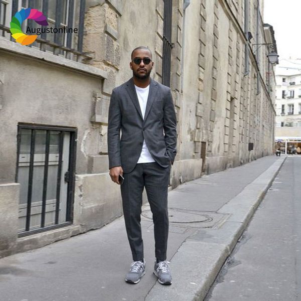 men's suits & blazers high street grey men business blazer masculino 2 piece jacket pants custom made wedding slim fit groom tuxed, White;black
men's suits & blazers high street grey men business blazer masculino 2 piece jacket pants custom made wedding slim fit groom tuxed, White;black