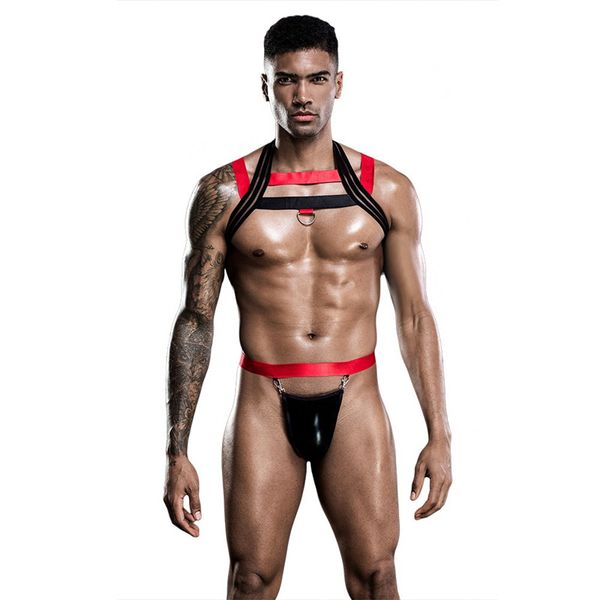 set simple strappy underwear men's selling bar and nightclub performance outfit, Black;white
set simple strappy underwear men's selling bar and nightclub performance outfit, Black;white