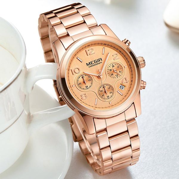 wristwatches megir quartz women watches relogio feminino fashion casual ladies watch clock complete calander chronograph female, Slivery;brown
wristwatches megir quartz women watches relogio feminino fashion casual ladies watch clock complete calander chronograph female, Slivery;brown