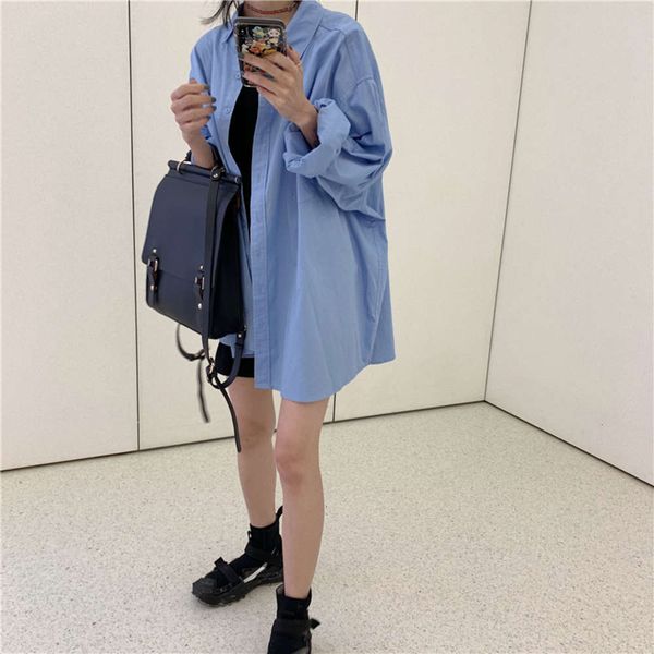 party dresses shirt coat female spring korean blue loose thin 2021 medium length long sleeve boyfriend 0n6p, White;black
party dresses shirt coat female spring korean blue loose thin 2021 medium length long sleeve boyfriend 0n6p, White;black
