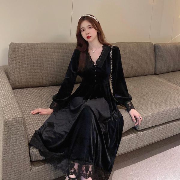 casual dresses nus area b ~ french black dress long skirt show thin temperament hepburn wind restoring ancient ways velvet, Black;gray
casual dresses nus area b ~ french black dress long skirt show thin temperament hepburn wind restoring ancient ways velvet, Black;gray
