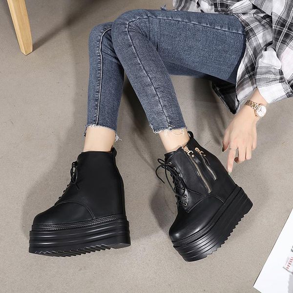leather chain autumn women's boots black high heels gothic punk style platform shoes quality
leather chain autumn women's boots black high heels gothic punk style platform shoes quality