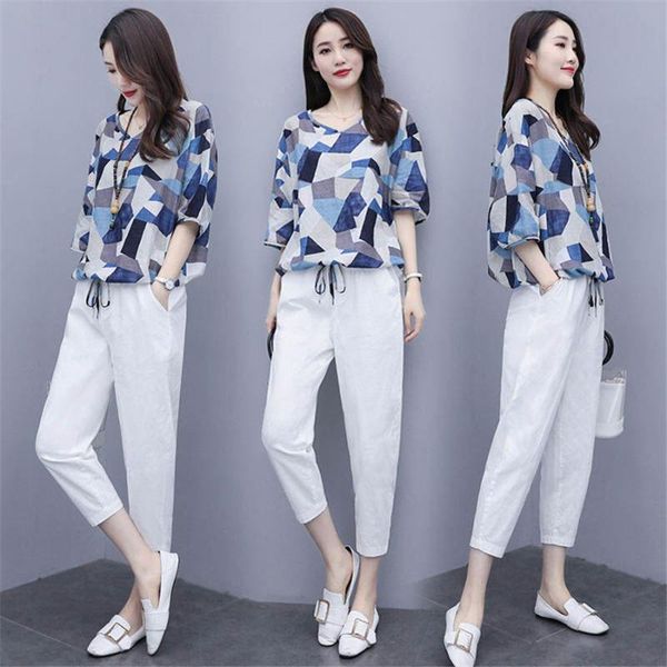 women's tracksuits -4xl summer two piece sets outfits women plus size printedshort sleeve and pur color pants korean, Gray
women's tracksuits -4xl summer two piece sets outfits women plus size printedshort sleeve and pur color pants korean, Gray