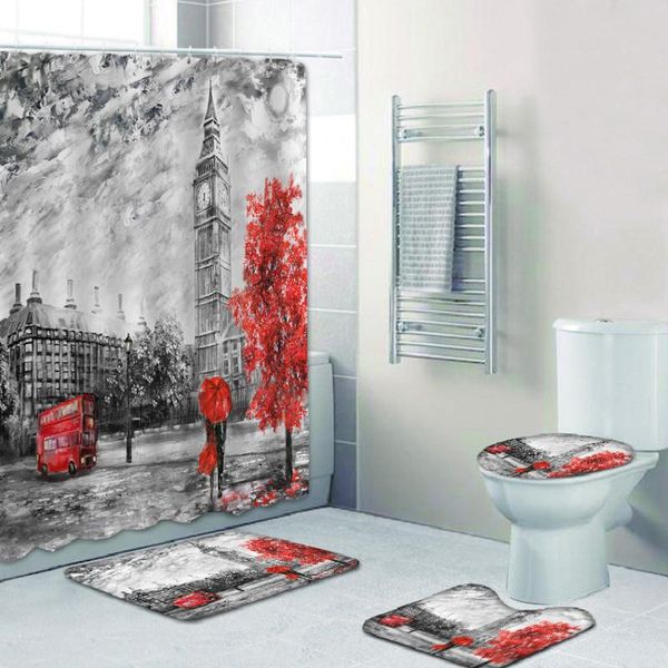 retro style paris architecture 3d print bath curtains set with hooks waterproof shower curtain toilet lip cover bathroom rugs accessory
retro style paris architecture 3d print bath curtains set with hooks waterproof shower curtain toilet lip cover bathroom rugs accessory