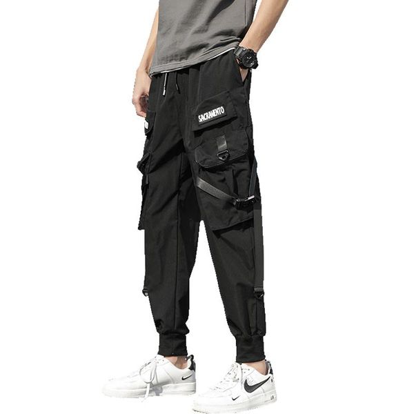 men's pants men multi pockets cargo casual joggers harajuku streetwear hip hop trousers, Black
men's pants men multi pockets cargo casual joggers harajuku streetwear hip hop trousers, Black