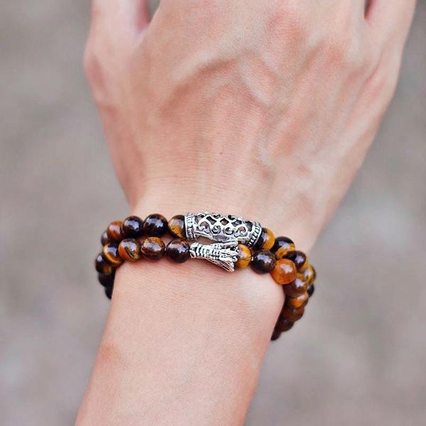 charm bracelets 2pcs/pair men bracelet set vintage dragon punk wrap braslet hombre 8mm natural tiger eye lava stone braclet gift for boyfrie, Golden;silver
charm bracelets 2pcs/pair men bracelet set vintage dragon punk wrap braslet hombre 8mm natural tiger eye lava stone braclet gift for boyfrie, Golden;silver