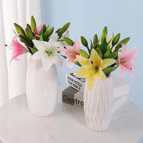 40cm lily branch artificial flowers bouquet for wedding bridal home flower white fake flores garden decoration decorative & wreaths
40cm lily branch artificial flowers bouquet for wedding bridal home flower white fake flores garden decoration decorative & wreaths