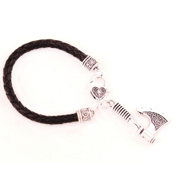 charm bracelets special design viking style bracelet for women men axe shape leather chain amulet zinc alloy material drop, Golden;silver
charm bracelets special design viking style bracelet for women men axe shape leather chain amulet zinc alloy material drop, Golden;silver