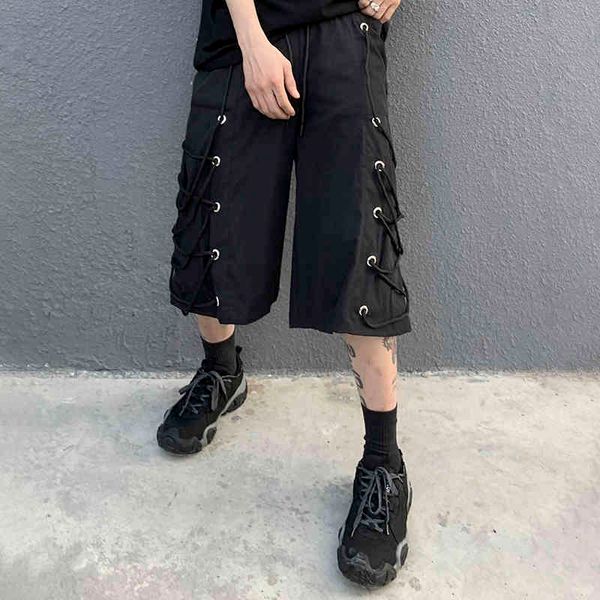 men's shorts hip hop rope braided casual belt and women's elastic waistline leg loose five points black pants oversize short summe, White;black
men's shorts hip hop rope braided casual belt and women's elastic waistline leg loose five points black pants oversize short summe, White;black