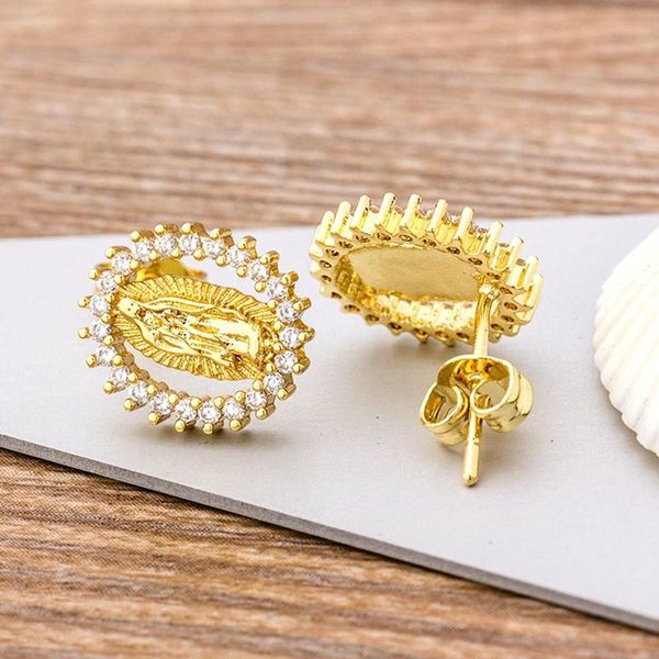 styles classic virgin mary stud earrings for women crystal copper zircon micro pave cz gold filled jewelry gift, Golden;silver
styles classic virgin mary stud earrings for women crystal copper zircon micro pave cz gold filled jewelry gift, Golden;silver