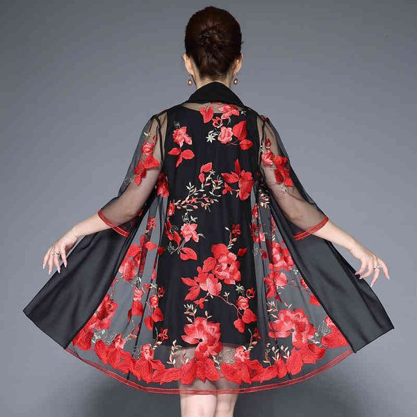dress 2021 female summer two pieces ed vintage 3/4 floral sleeve embroidered casual party plus size 6xl, Black;gray
dress 2021 female summer two pieces ed vintage 3/4 floral sleeve embroidered casual party plus size 6xl, Black;gray
