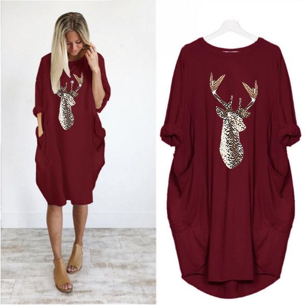 maternity dresses christmas print round neck women's pregnancy dress plus size pregnant women for clothes elegant, White
maternity dresses christmas print round neck women's pregnancy dress plus size pregnant women for clothes elegant, White