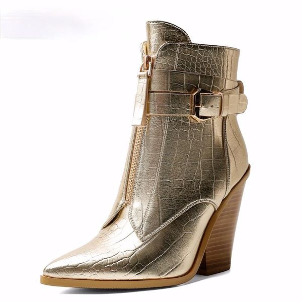 boots 2021 gold snake print ankle for women wedge high heels woman runway design chunky botas mujer western boot, Black
boots 2021 gold snake print ankle for women wedge high heels woman runway design chunky botas mujer western boot, Black