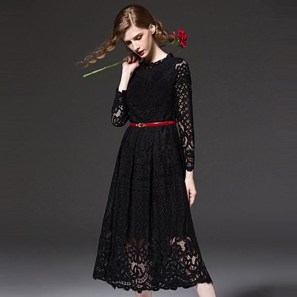 casual dresses 2021 spring and autumn arrival european american plus size women's long-sleeved slim lace dress, Black;gray
casual dresses 2021 spring and autumn arrival european american plus size women's long-sleeved slim lace dress, Black;gray