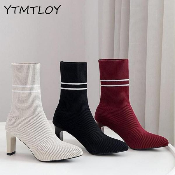 boots sock knitting stretch high heels for women fabric shoes 2021 spring ankle booties female, Black
boots sock knitting stretch high heels for women fabric shoes 2021 spring ankle booties female, Black