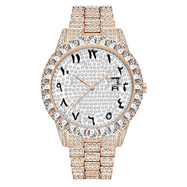 wristwatches men watches arabic numerals hip hop iced out full diamond quartz watch mens clock rose gold big dial wristwatc, Slivery;brown
wristwatches men watches arabic numerals hip hop iced out full diamond quartz watch mens clock rose gold big dial wristwatc, Slivery;brown