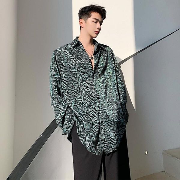men's leopard loose long sleeve shirt korean style tide fashion casual spring autumn singer hair stylish stage clothes shirts, White;black
men's leopard loose long sleeve shirt korean style tide fashion casual spring autumn singer hair stylish stage clothes shirts, White;black