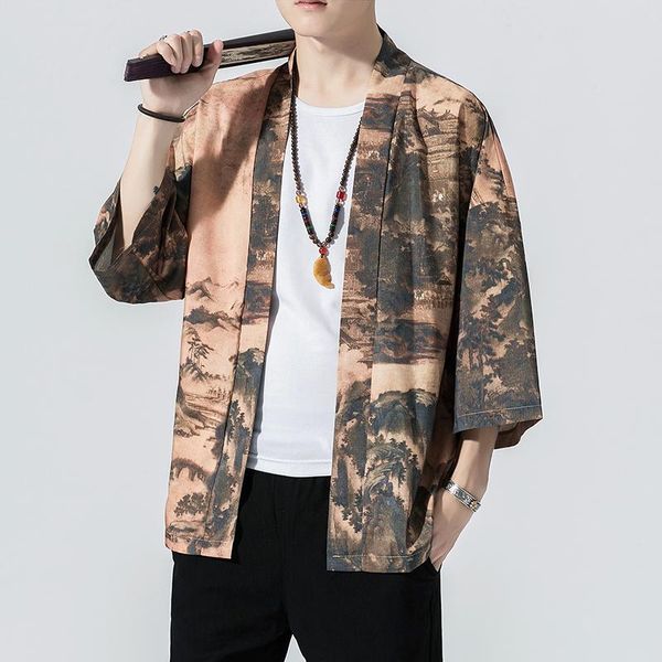 men's jackets japan style harajuku kimono cardigan 2021 vintage printed outerwear blouse mens loose jacket coat baggy, Black;brown
men's jackets japan style harajuku kimono cardigan 2021 vintage printed outerwear blouse mens loose jacket coat baggy, Black;brown