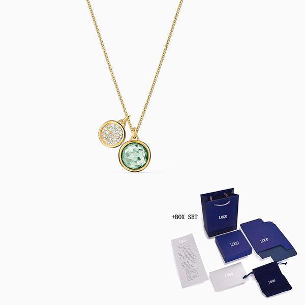 chains necklace exquisite round green crystal decoration girlfriend romantic luxury jewelry gift, Silver
chains necklace exquisite round green crystal decoration girlfriend romantic luxury jewelry gift, Silver