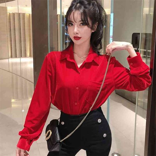 corduroy blouses spring fall women turn-down collar single-breasted vintage long sleeve red shirts 210519, White
corduroy blouses spring fall women turn-down collar single-breasted vintage long sleeve red shirts 210519, White