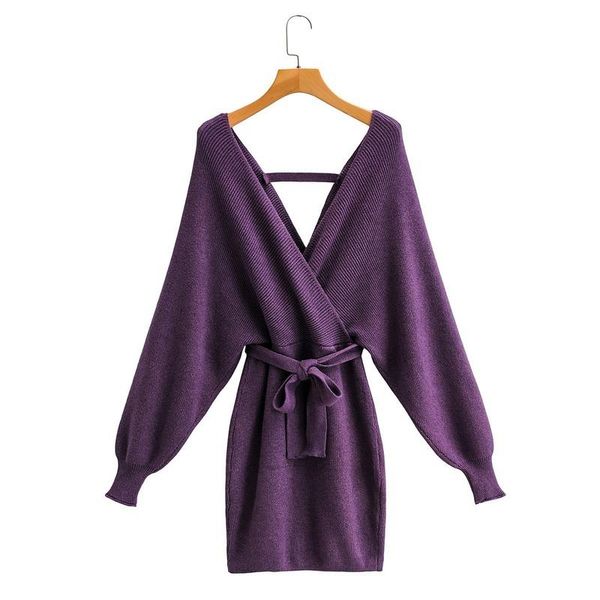 casual dresses autumn elegant sweater mini dress women's clothing 2021 korean temperament purple v-neck lace knitted office lady, Black;gray
casual dresses autumn elegant sweater mini dress women's clothing 2021 korean temperament purple v-neck lace knitted office lady, Black;gray