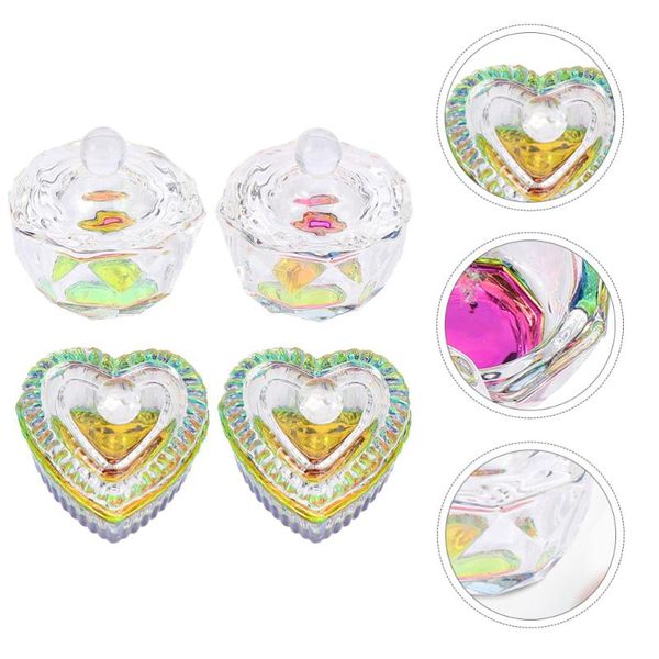 nail art equipment 4pcs glass crystal cups with lid manicures liquid powder cup, Silver
nail art equipment 4pcs glass crystal cups with lid manicures liquid powder cup, Silver