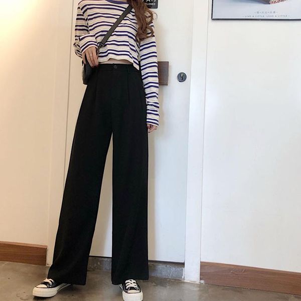 women's shorts autumn korean style straight wide-leg pants for women 2021 high waist loose cargo casual student suit trousers, White;black
women's shorts autumn korean style straight wide-leg pants for women 2021 high waist loose cargo casual student suit trousers, White;black