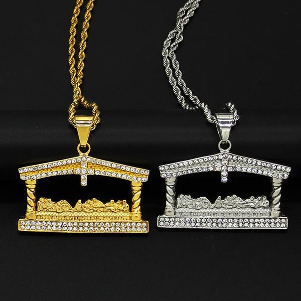 pendant necklaces hip hop bling iced out gold color stainless steel the last supper square pendants for men rapper jewelry, Silver
pendant necklaces hip hop bling iced out gold color stainless steel the last supper square pendants for men rapper jewelry, Silver